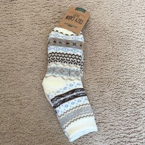Nordic Patterned Socks Cream, Lavender and  Brown